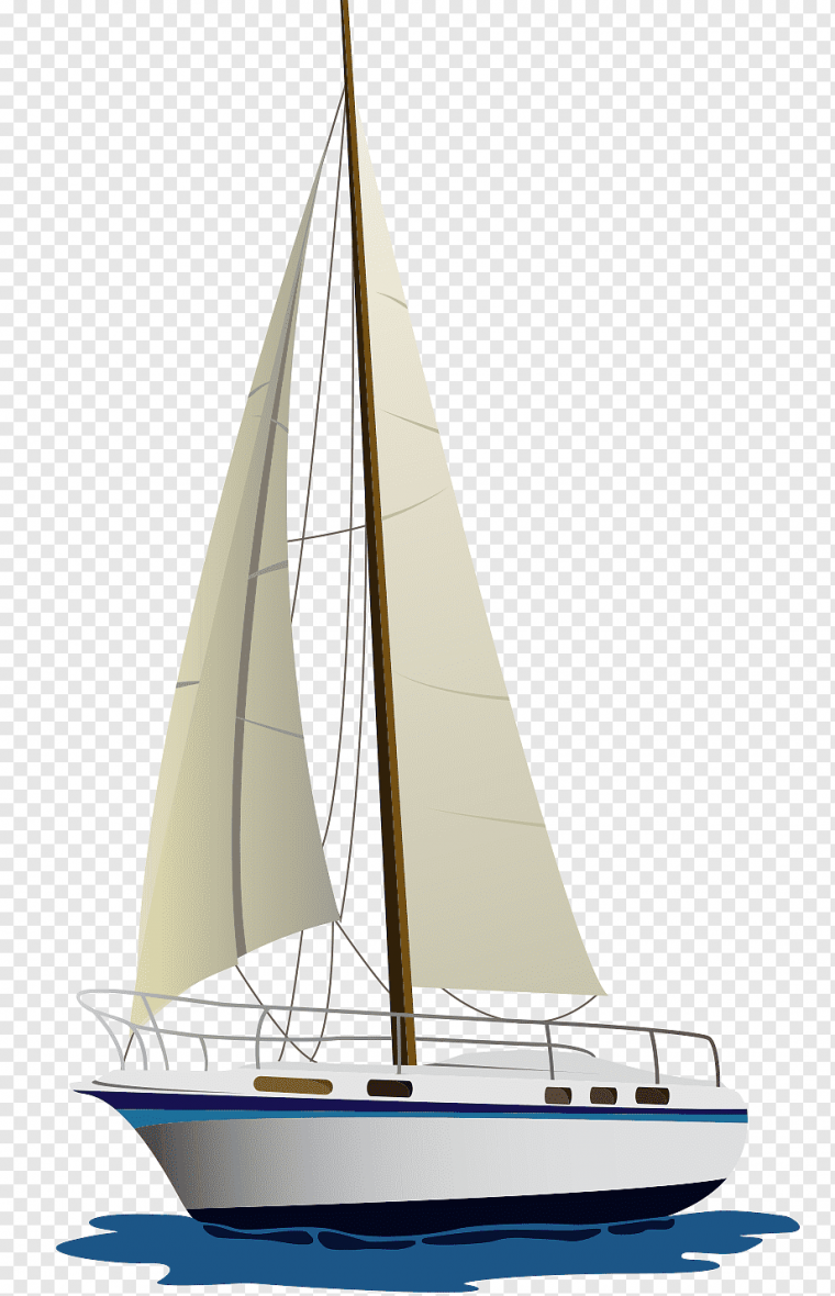 Парусная яхта на белом фоне