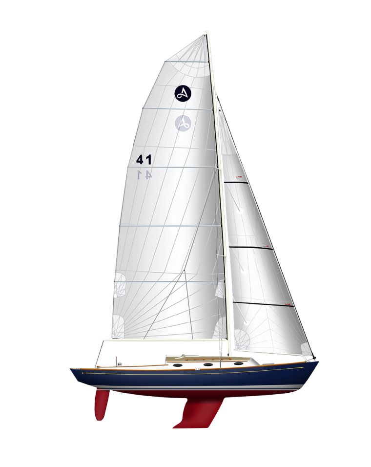 Парусная яхта сбоку