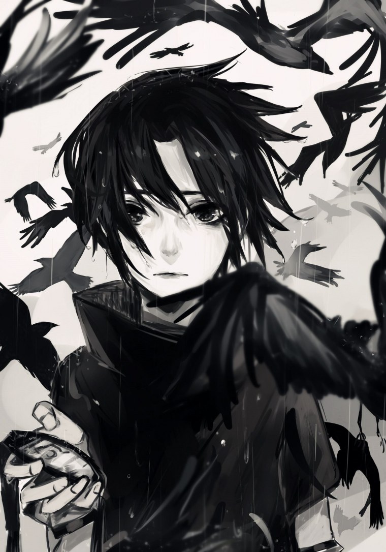 Саске Учиха арт мрачный