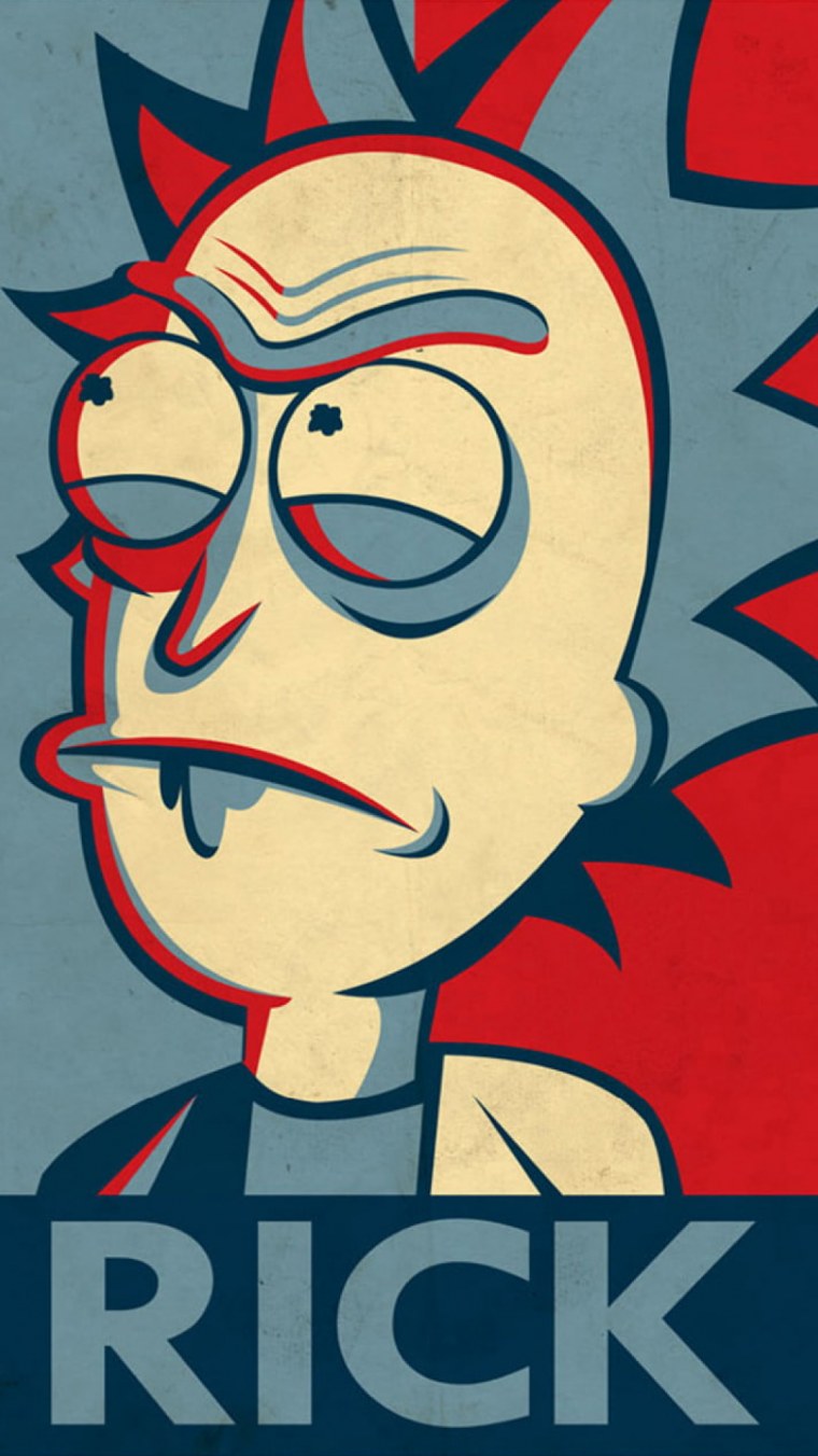 Рик и Морти красно синий