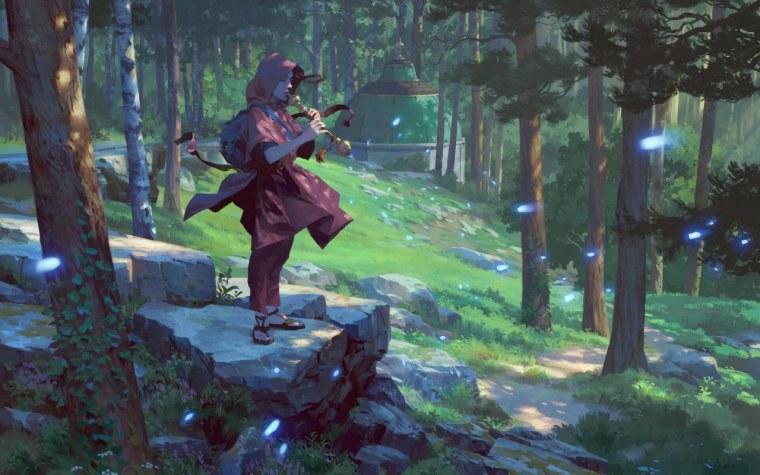 Человек с флейтой арт