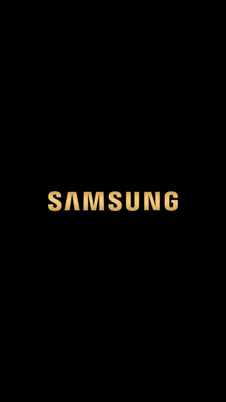 Надпись Samsung на черном фоне