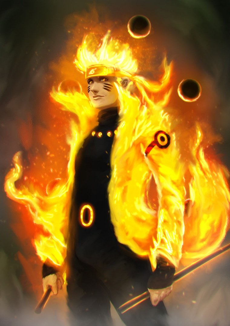 Наруто в режиме Девятихвостого арт