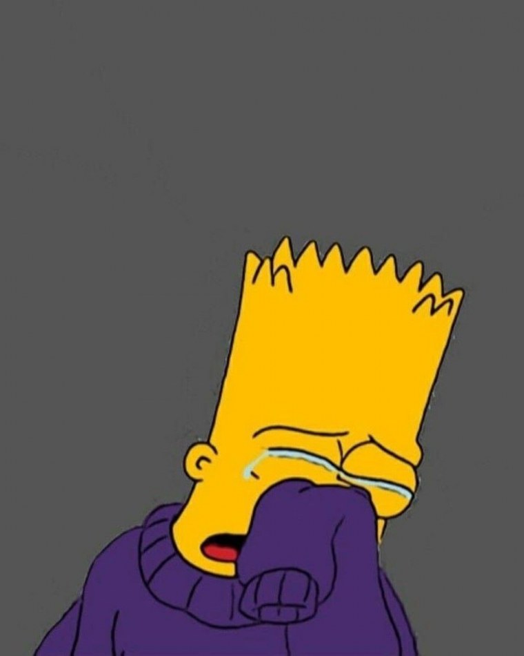 Грустный герой из мультика