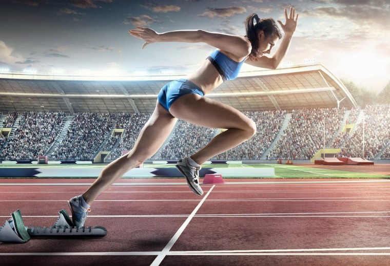 Бег на стадионе