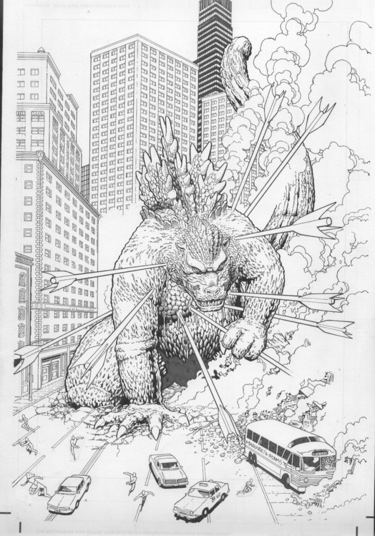 Годзилла против Кинга раскраска