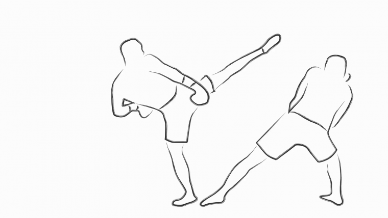 Нарисовать кикбоксинг