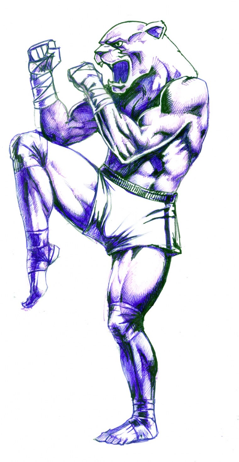 Боец рисунок