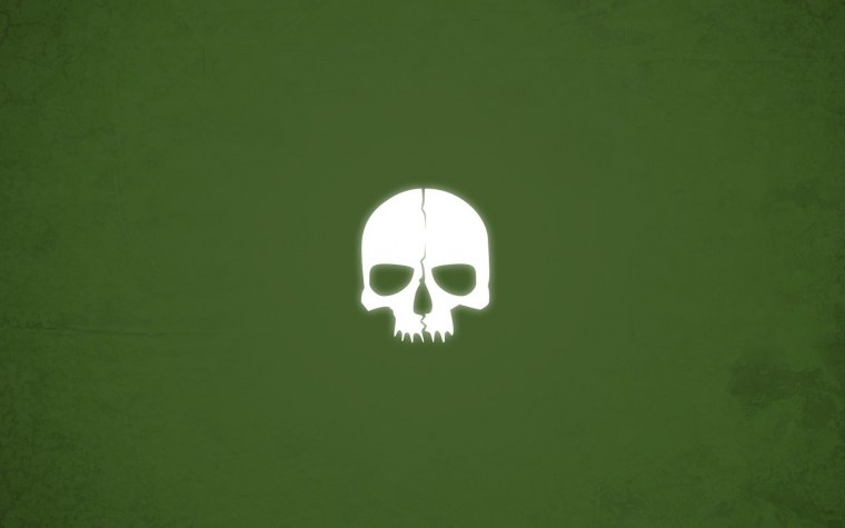 Череп на зеленом фоне