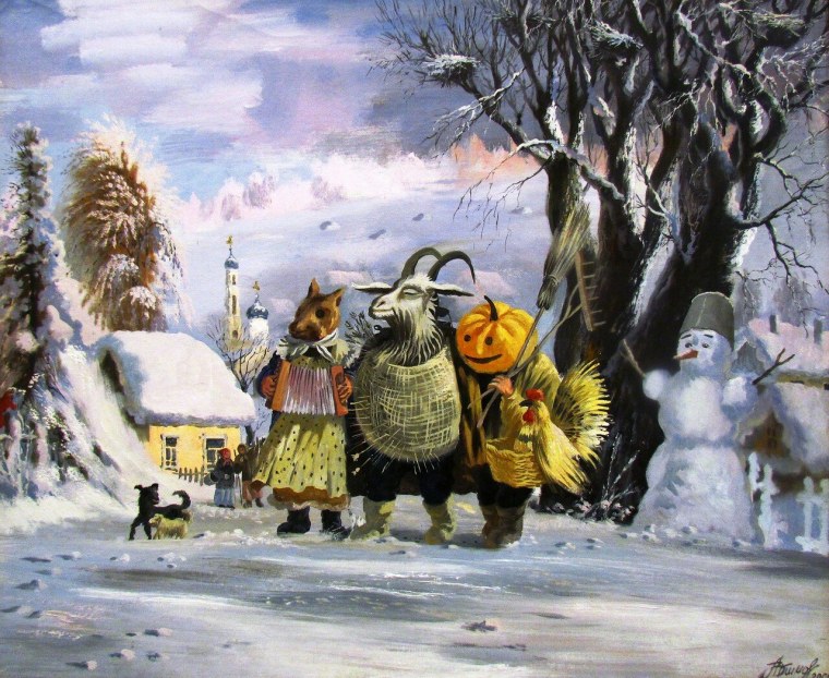 Художник Константин Трутовский. Святочные гуляния.