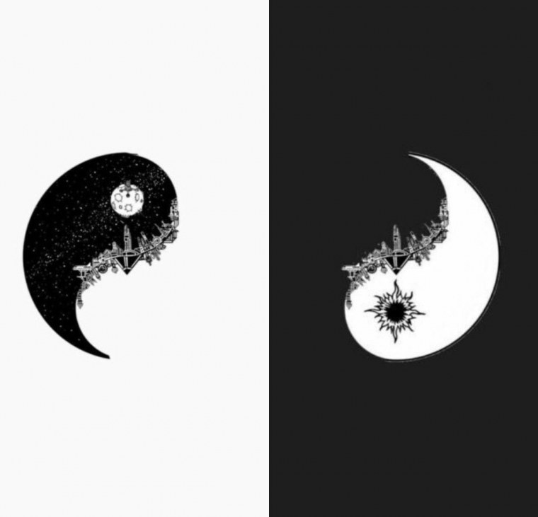 Инь-Янь картинки черно-белые