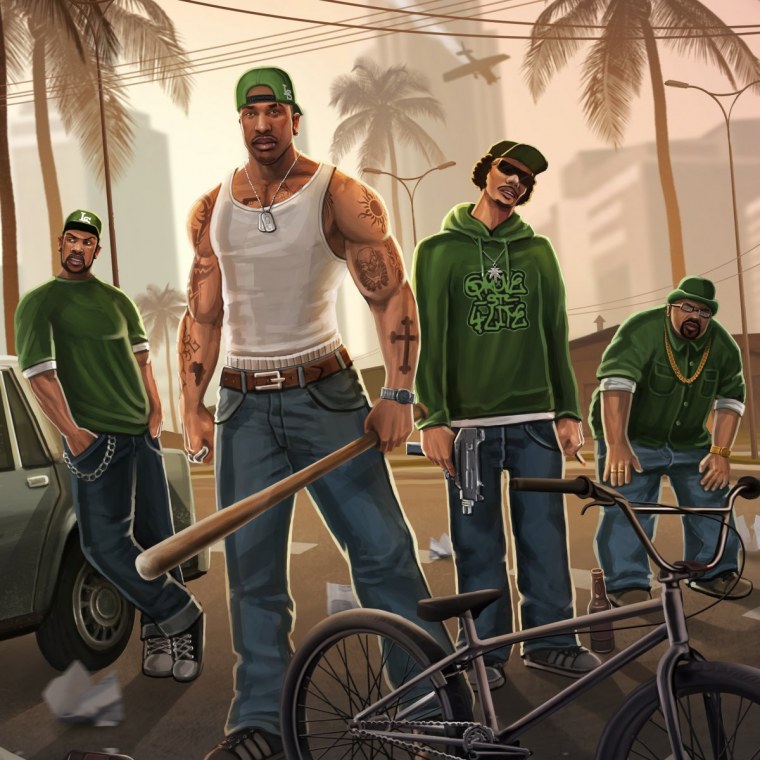 ГТА Сан андреас Грув стрит арт