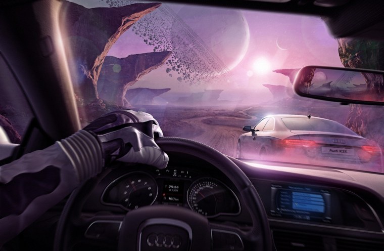 Вид из кабины машины