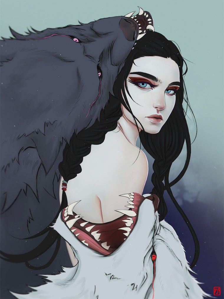 Девушка с волком