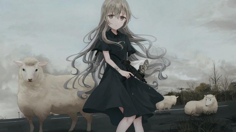 Аниме девушка барашек