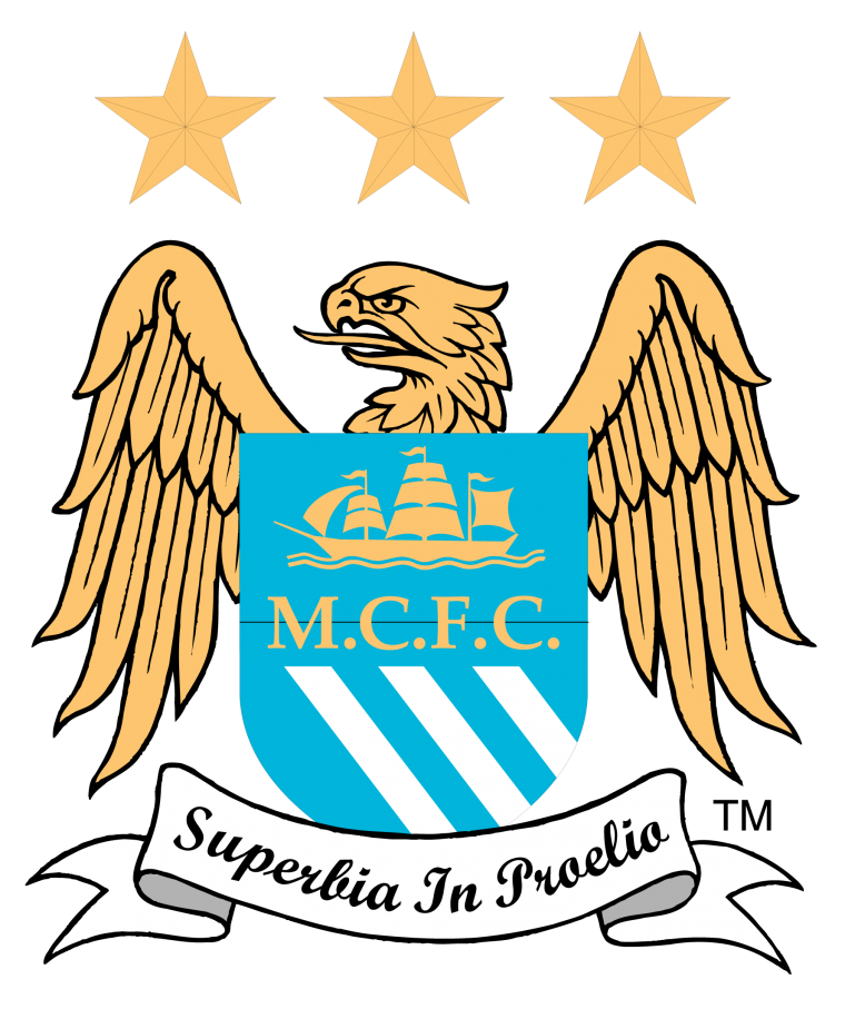 Манчестер Сити эмблема на синем фоне