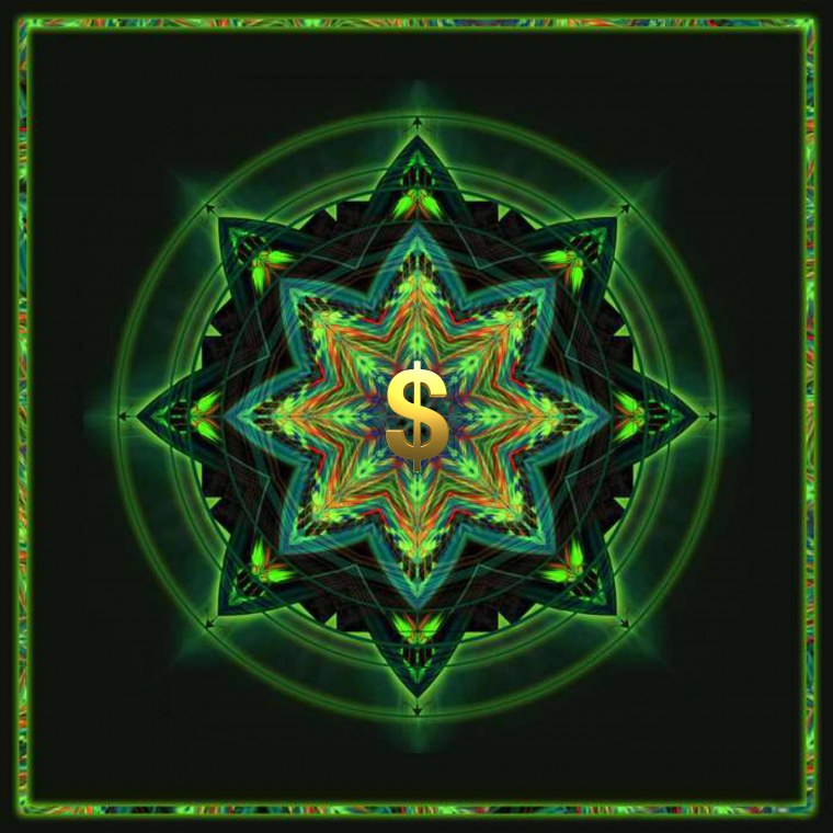 Денежная Мандала зеленая