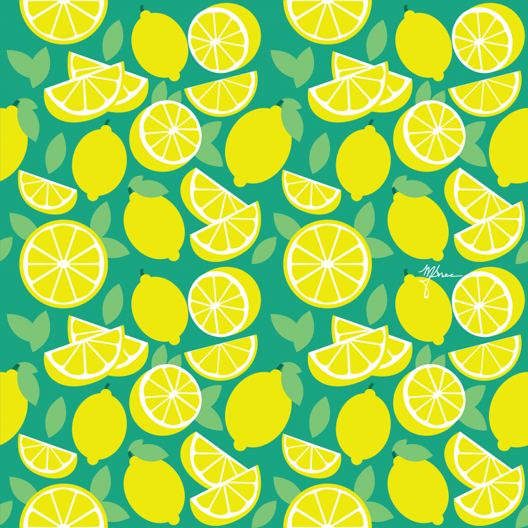 Принт лимоны