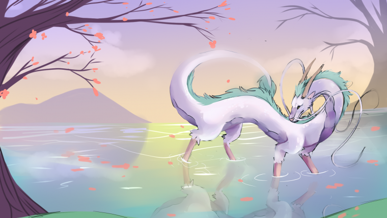 Унесённые призраками Хаку дракон арт