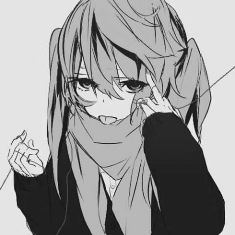 Черно белая тян