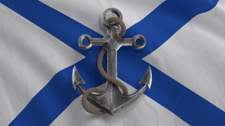 Андреевский флаг с якорем