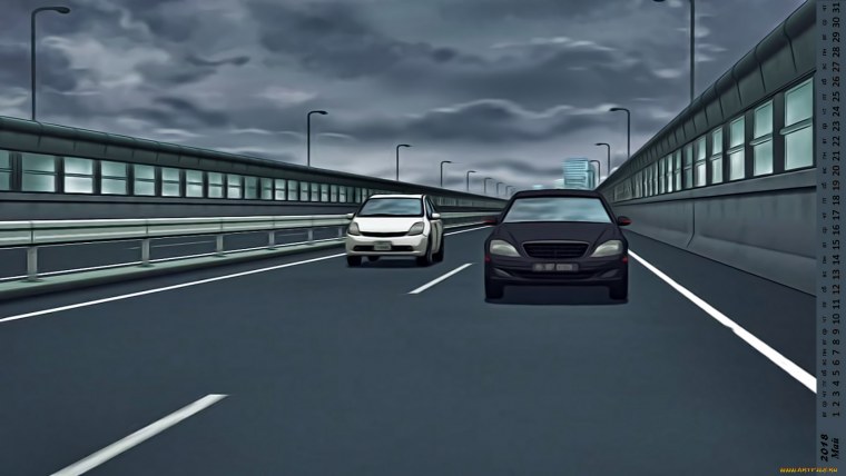 Аниме дорога и машины