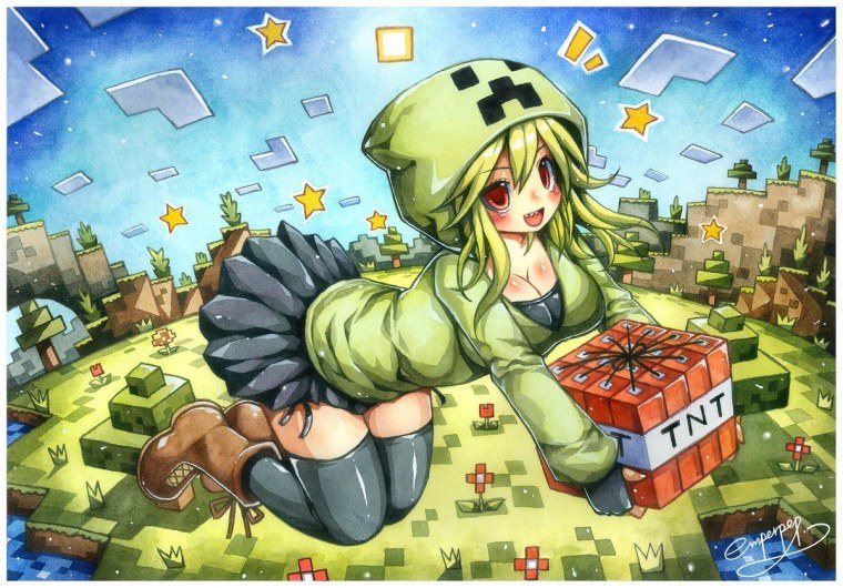 Постройки девушки КРИПЕРА