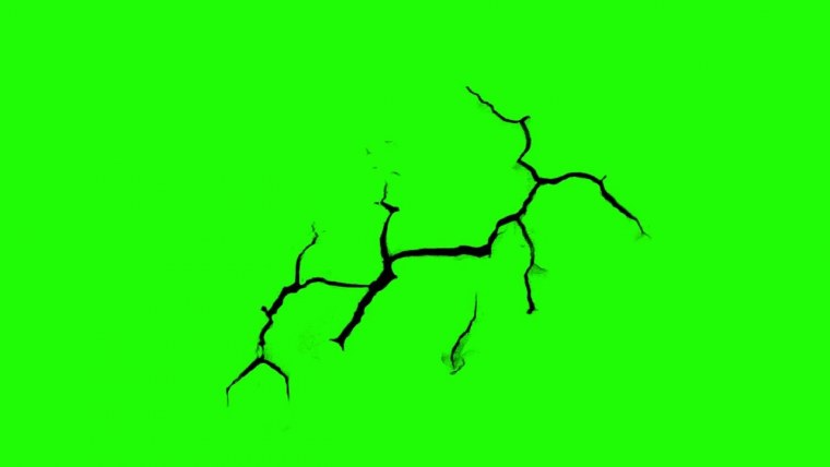 Трещина на зелёном фоне