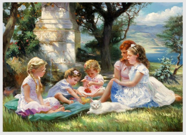 Семья под дождем