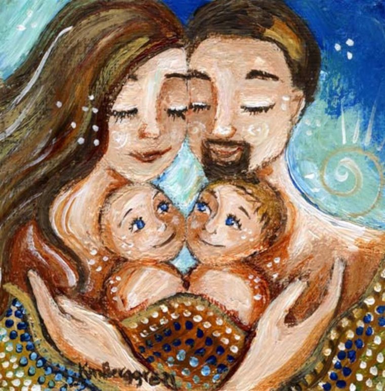 Картины Кэти Берггрен мама папа малыш
