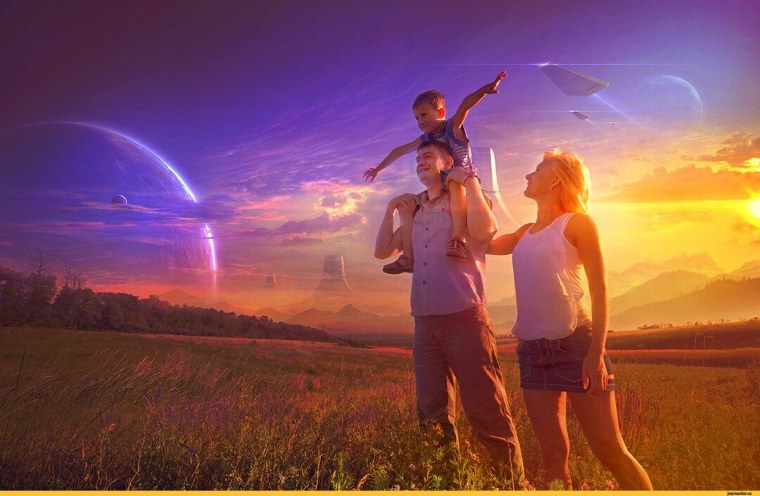 Картина счастливая семья