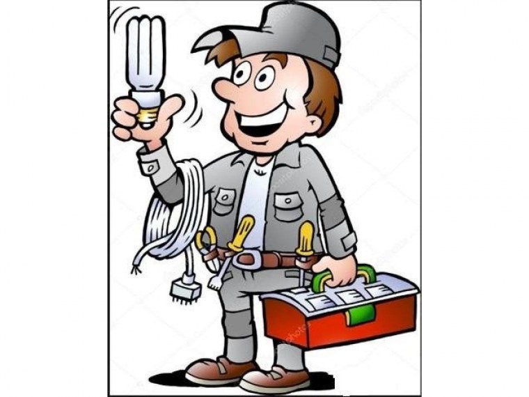 Карикатура на электрика