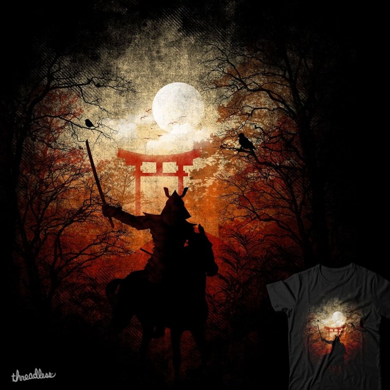 Самурай с красной луной