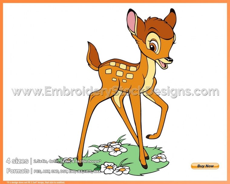 Олененок Бэмби на белом фоне