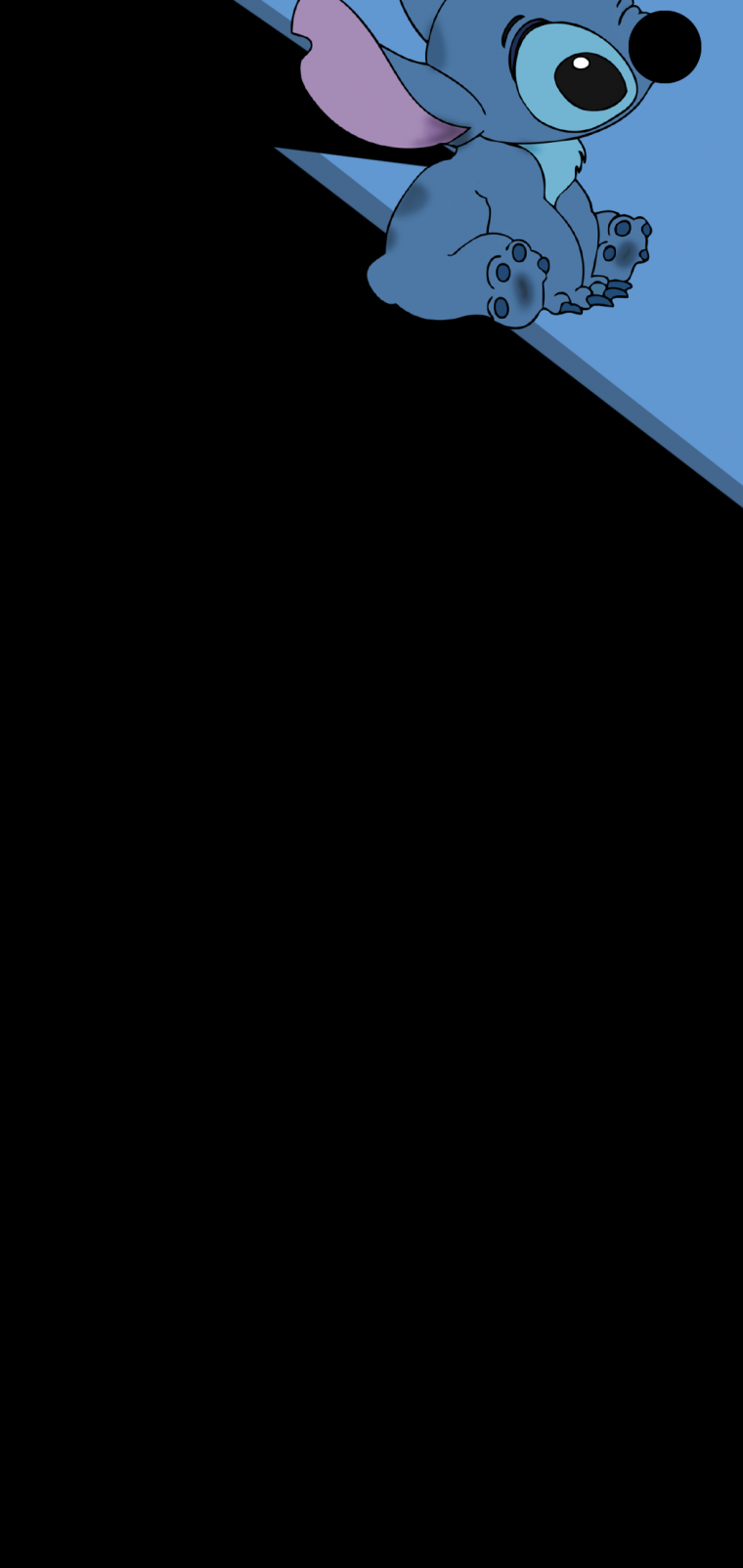 Стич на чёрном фоне