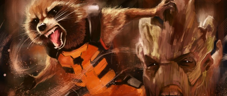 Стражи Галактики енот ракета арт