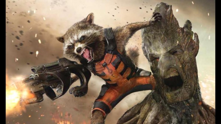 Стражи Галактики енот и Грут