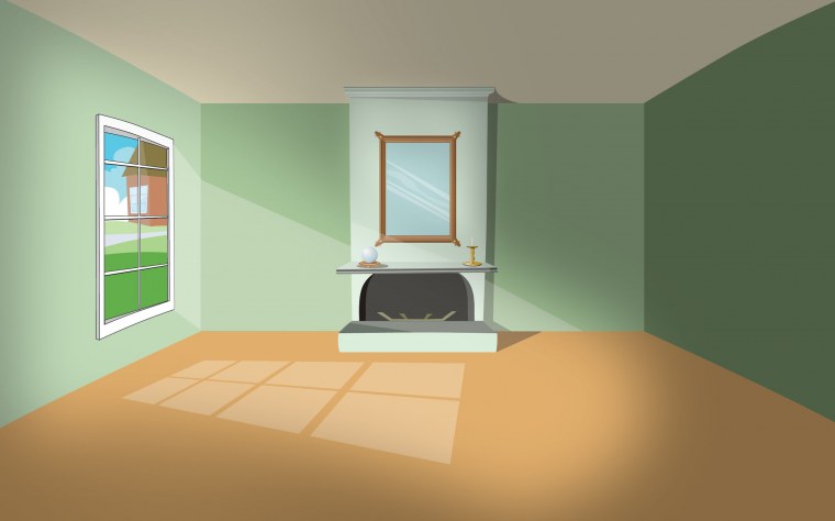 Комната пустая без мебели мультяшная