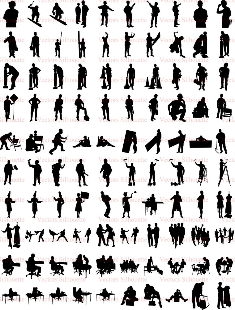 Человек рабочий вектор силуэт