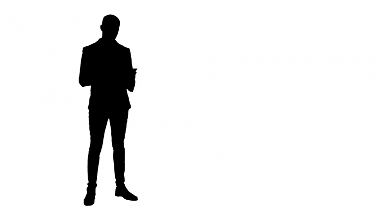 Силуэт человека в каске