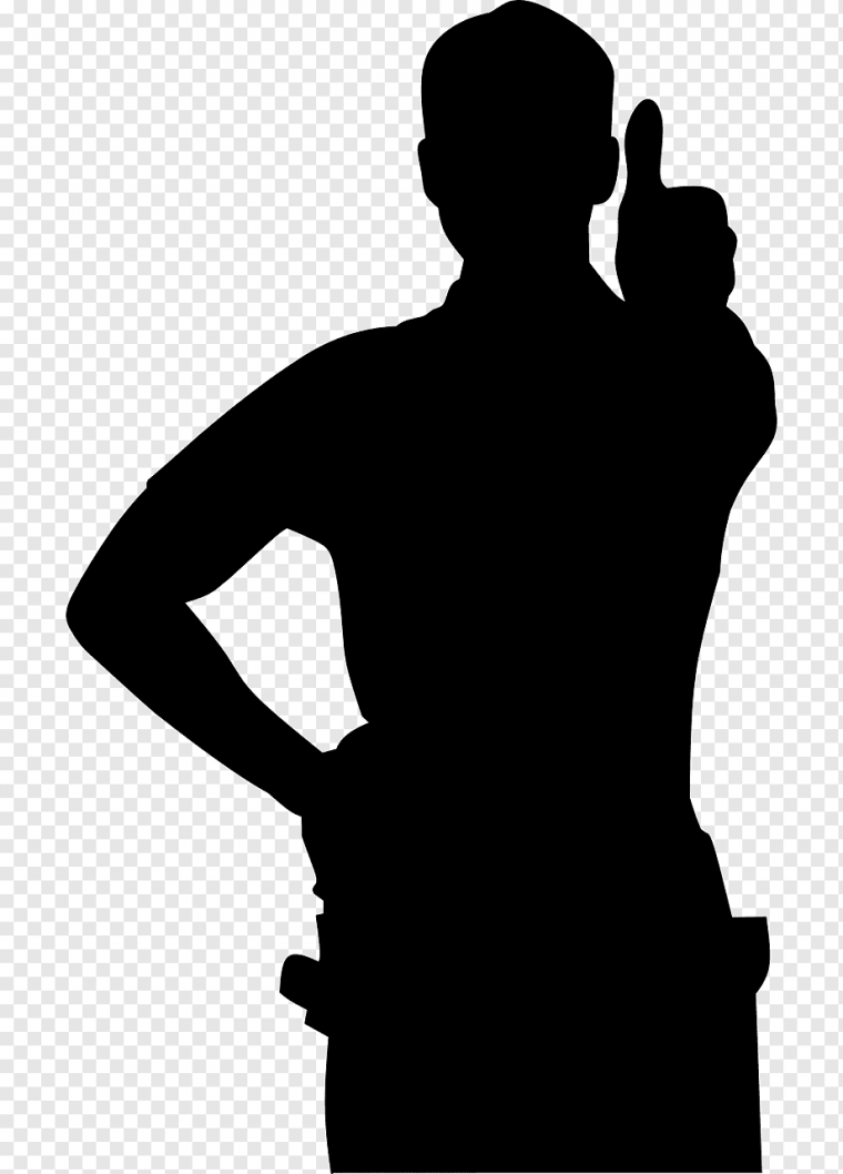 Силуэт человека палец вверх