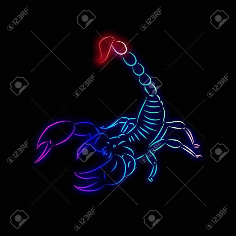 Неоновый Скорпион для телефона