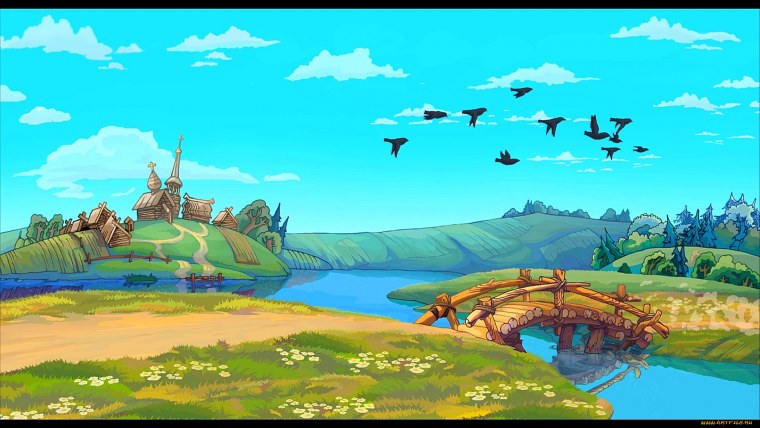 Пейзажи из мультфильмов