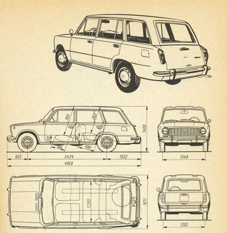 ВАЗ 2102 чертежи кузова