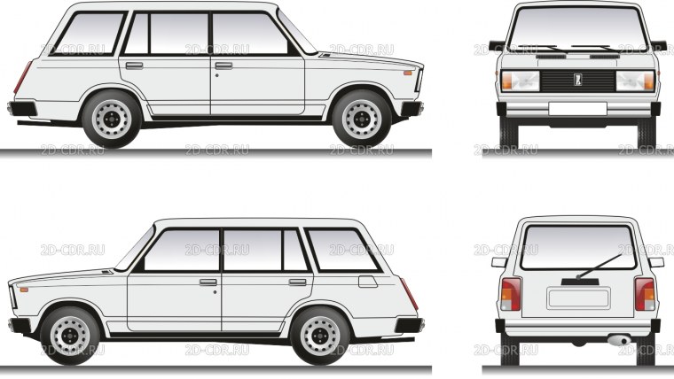 ВАЗ 2104 белая габариты