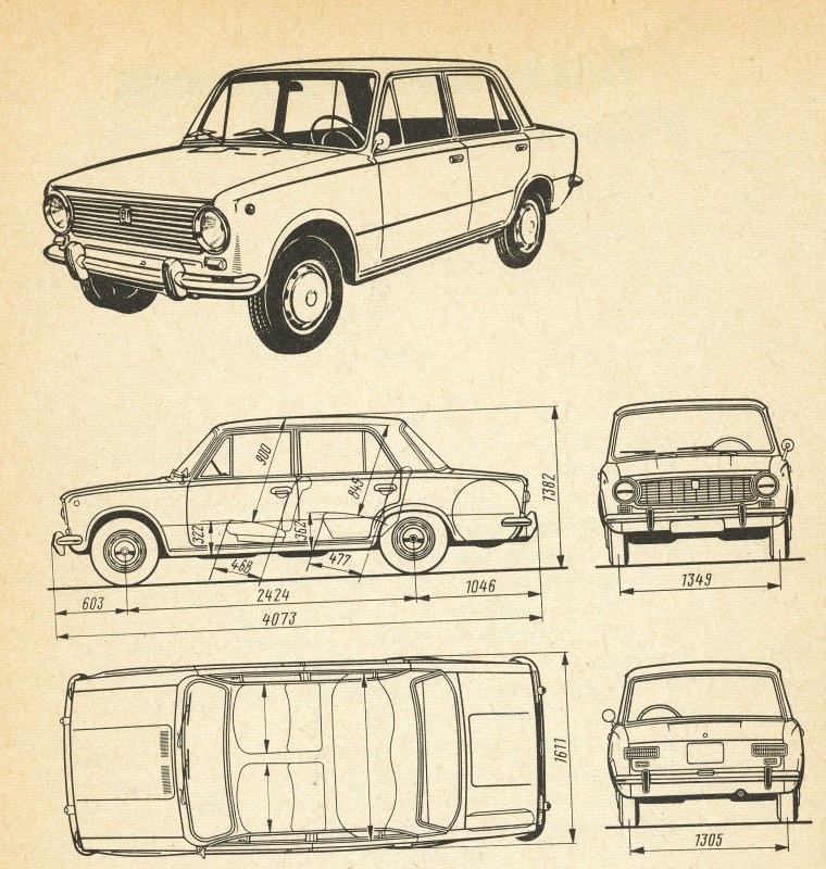 ВАЗ 2101 чертеж