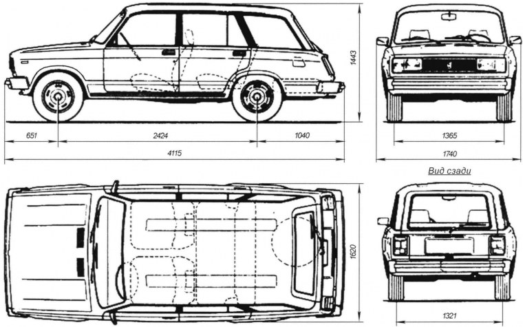 Ширина машины ВАЗ 2107