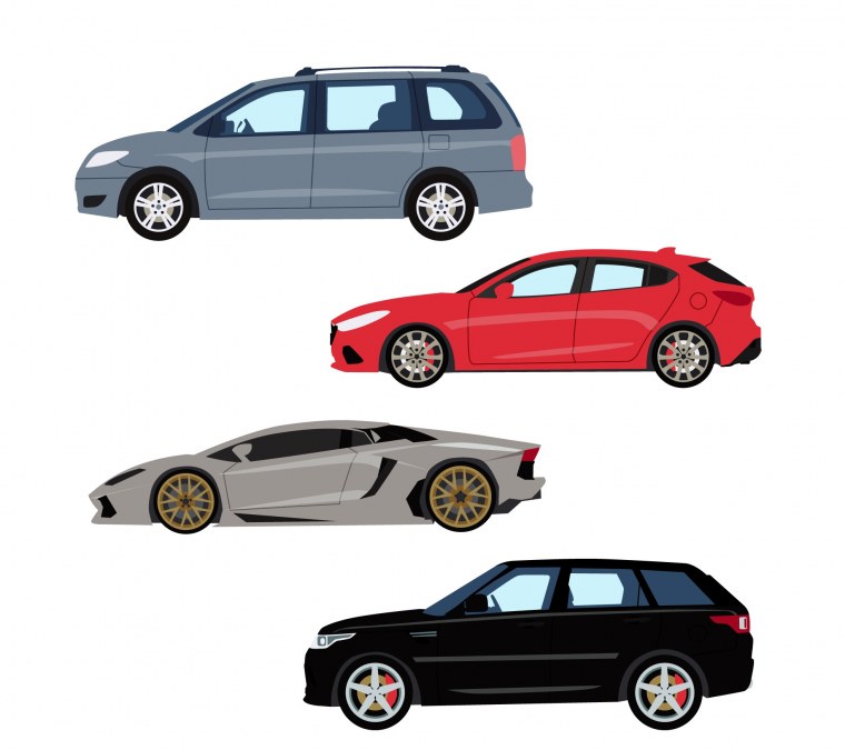 Машина сбоку вектор