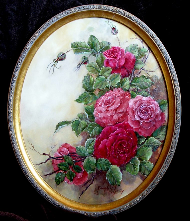 Цветы в овале для декупажа