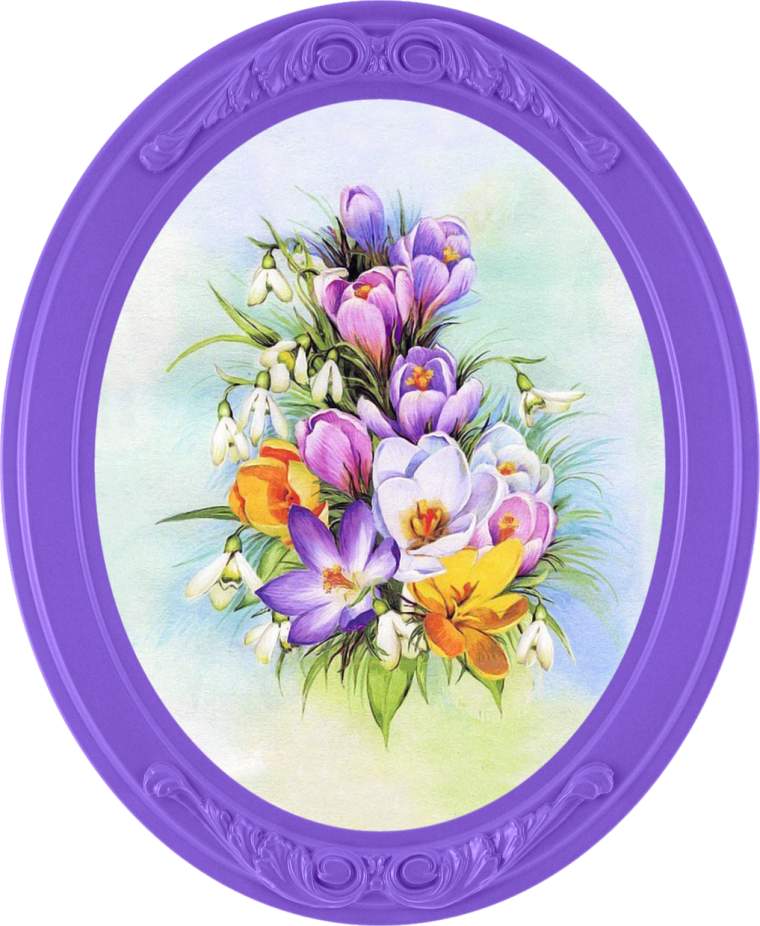 Цветы в овале для декупажа